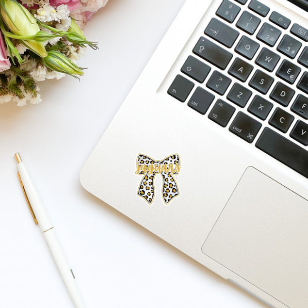 Jacksonville Jaguars Girly Leopard Bow Vinyl Sticker