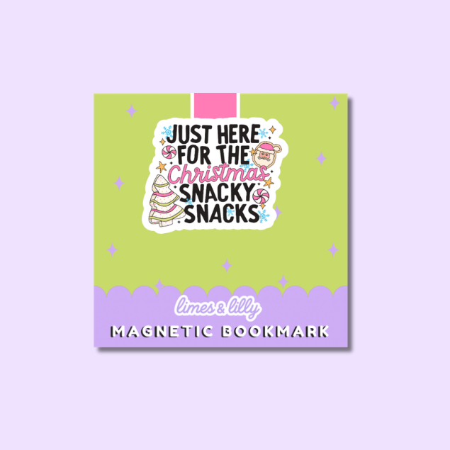 Just Here for the Christmas Snacky Snacks Magnetic Bookmark