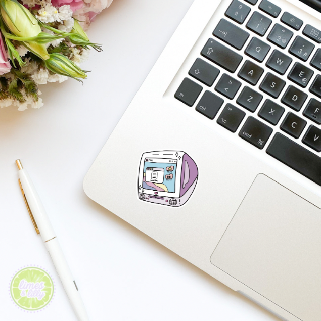 Retro Fruit Computer Vinyl Sticker