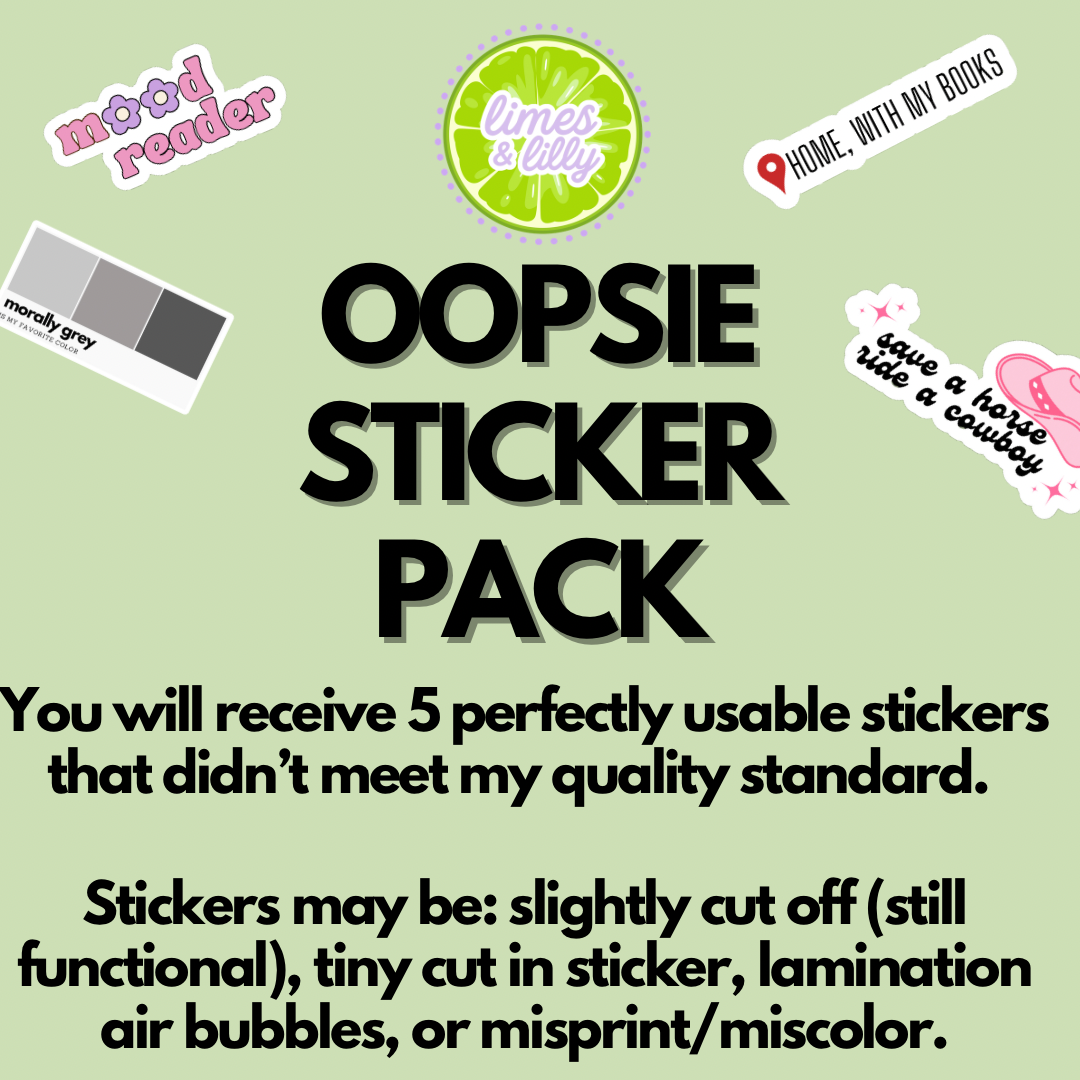 OOPSIE 5 Mystery Vinyl Sticker Pack, Sticker Bundle | Book