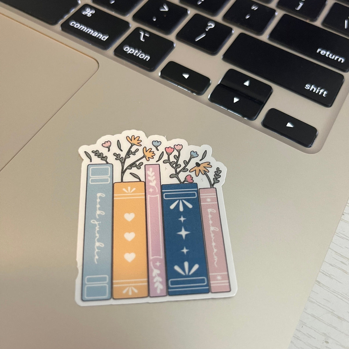 Book junkie book stack sticker, book stickers, kindle, laptop, bookstagram, spicy romance bookish sticker, spring stickers, cute sticker