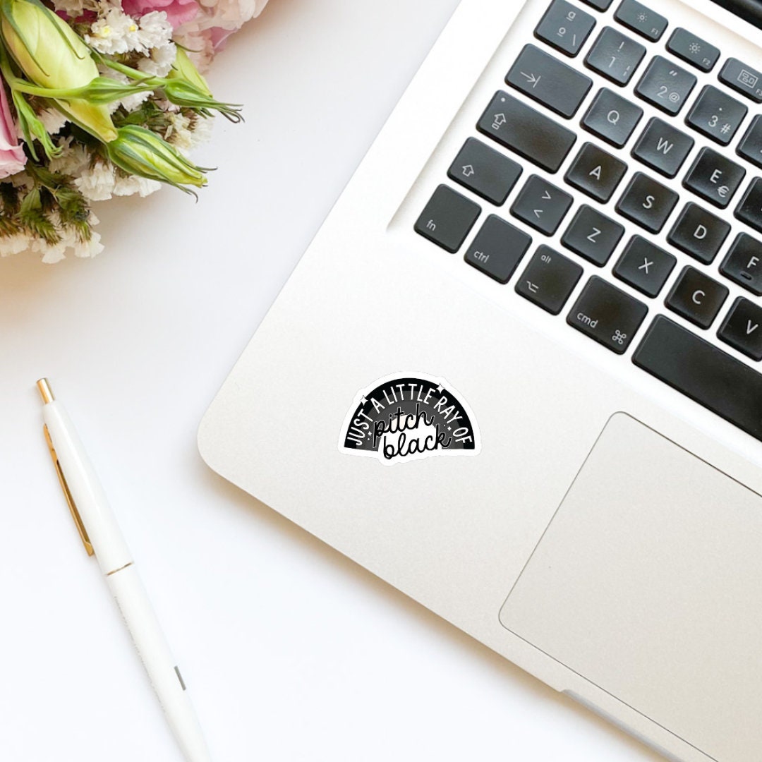 Just a Little Ray of Pitch Black Rainbow Sticker | bookish stickers | book lover | book stickers | kindle |laptop | romance reader