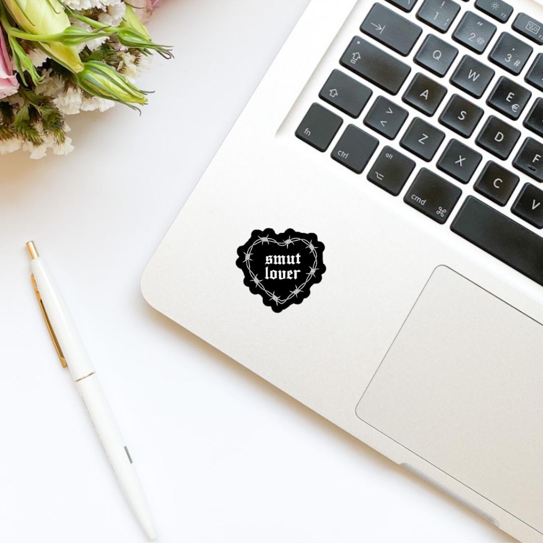 Smut Lover Thorn Thorny Spiky Black Heart Vinyl Sticker| Bookish Stickers | Kindle Stickers | Laptop Sticker | Water Bottle Sticker