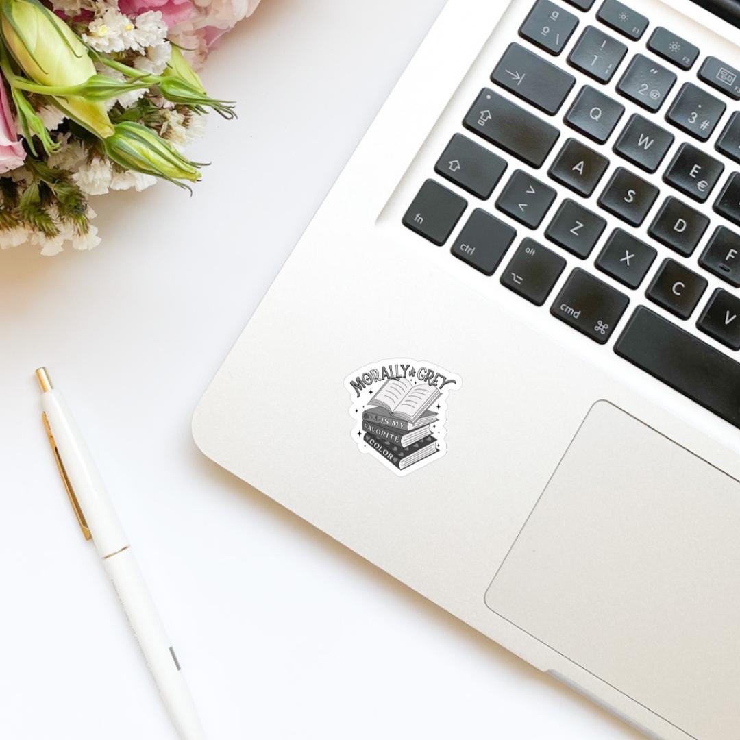 Morally Gray Grey is My Favorite Color Book Stack Sticker | Bookish Stickers | Kindle Stickers | Water Bottle Stickers | Trendy