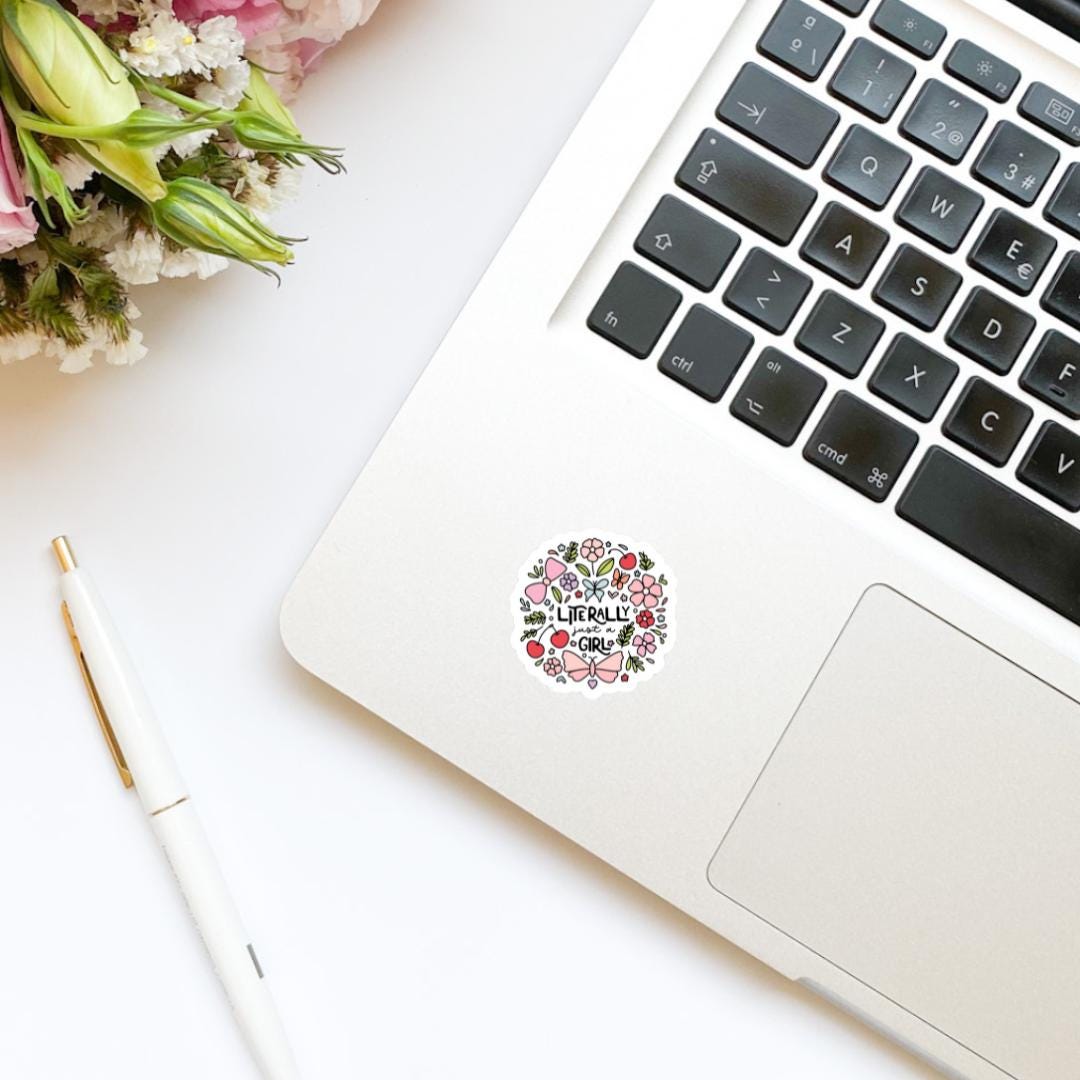 Literally Just a Girl Sticker | Bookish Stickers | Kindle Girl | Reading Stickers | Book Stickers