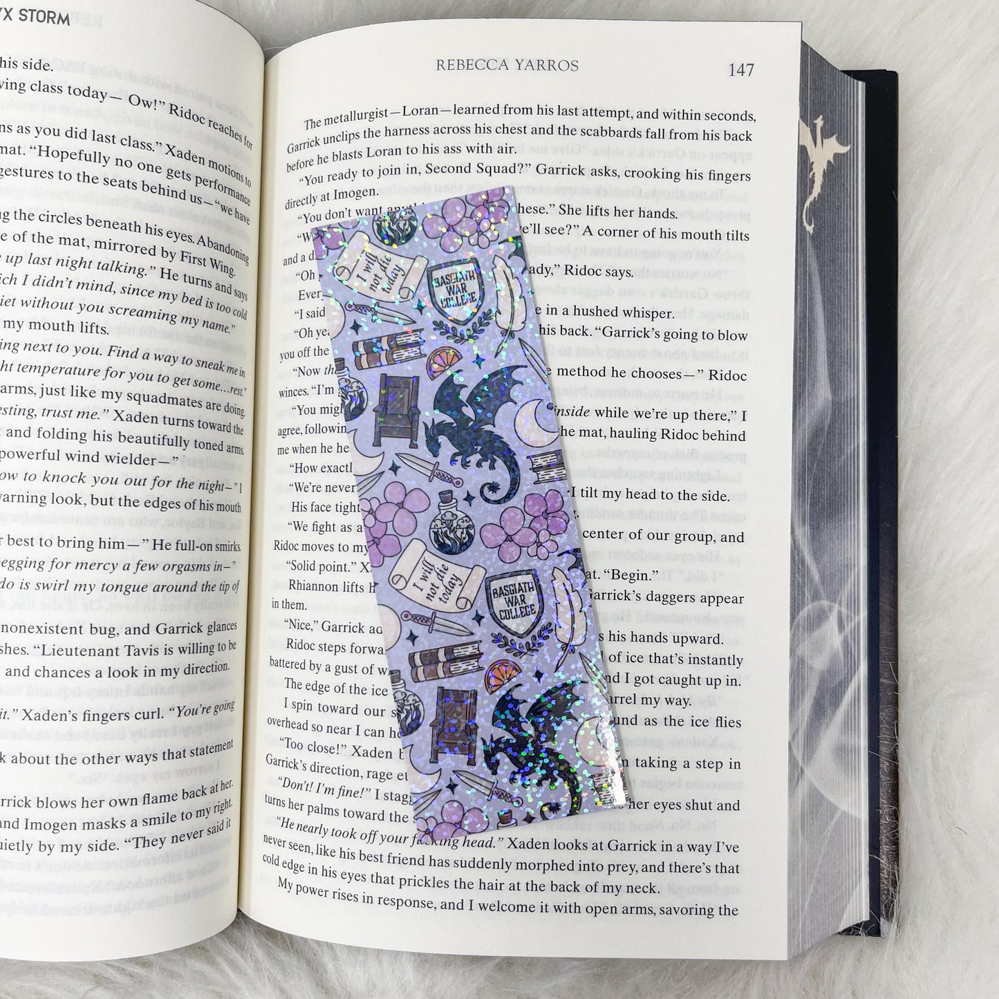Dragon Romantasy Book Inspired Holographic Laminated Bookmark | Romantasy Bookmark | 2”x 6” | Bookish Gift | Book Accessories | Book Merch