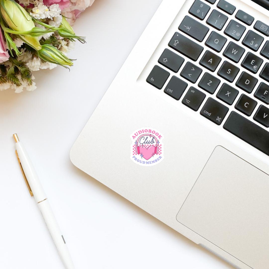 Audiobook Club Proud Member Heart Headphones Sticker | Book Sticker | Bookish Stickers | Kindle Stickers | Book Lover | Romance Tropes