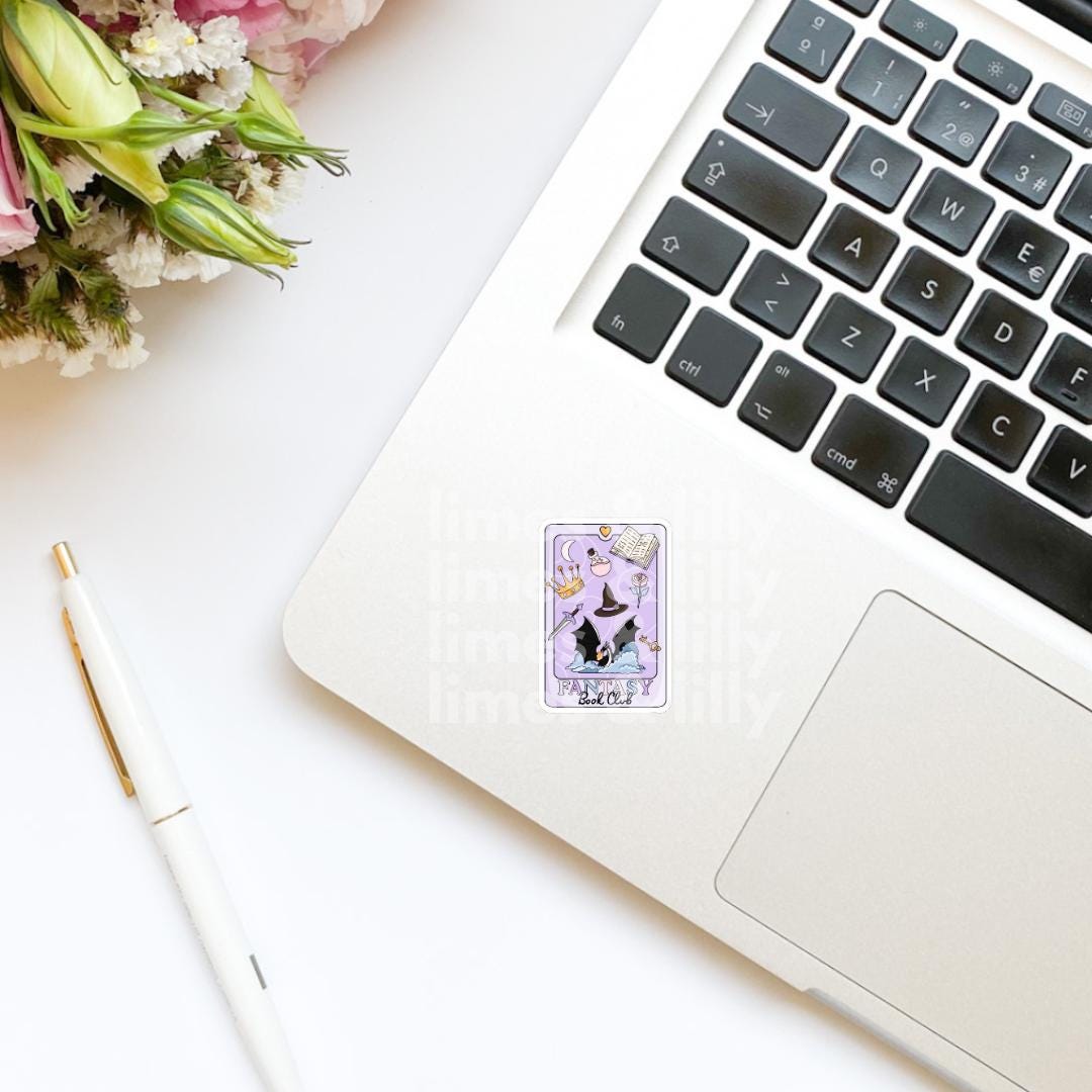 Fantasy Book Club Tarot Card Vinyl Sticker | Romantasy | Water Bottle Sticker | Bookish Stickers | Kindle Stickers | Book Lover