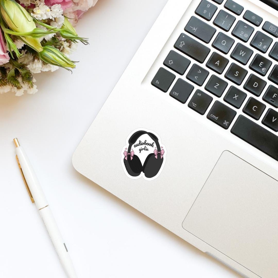 Audiobook Club Coquette Bows Headphones Sticker | Book Sticker | Bookish Stickers | Kindle Stickers | Book Lover | Romance Tropes