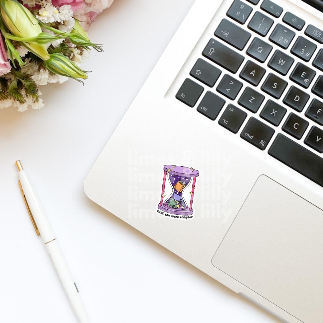 Just One More Chapter Timer of Books Vinyl Sticker | Book Stickers | Kindle Stickers | Bookish Stickers |