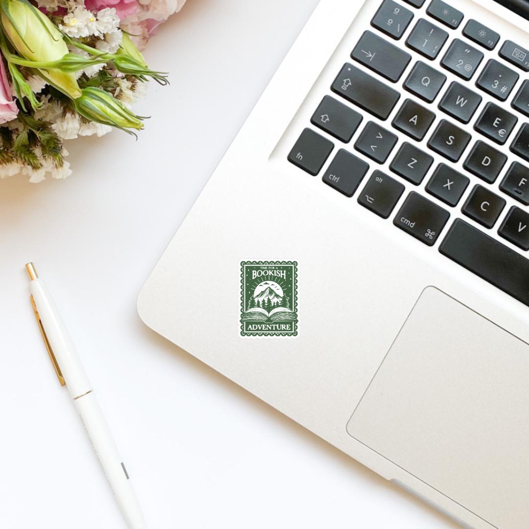 Time for a Bookish Adventure Stamp Vinyl Sticker | Kindle Stickers | Book Club | Bookish Stickers |