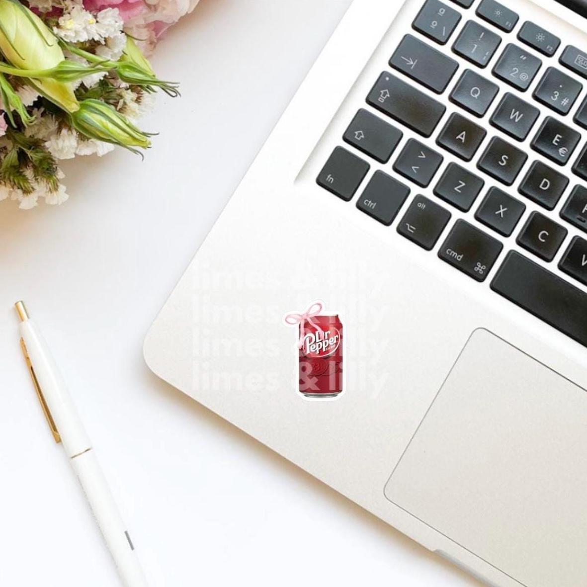 Soda Can Coquette Bow Vinyl Sticker | Soda Sticker | Girly Sticker | Kindle Stickers | Bookish Stickers | Trendy Stickers