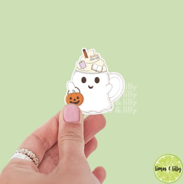 Bookish Boo Latte Halloween Pumpkin Spice Latte Vinyl Sticker | Girly Sticker | Kindle Stickers | Bookish Stickers | Water Bottle Stickers