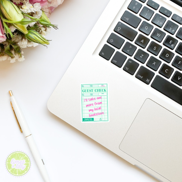 Guest Check Take One From Local Bookstore Vinyl Sticker