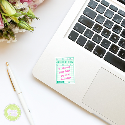 Guest Check Take One From Local Bookstore Vinyl Sticker