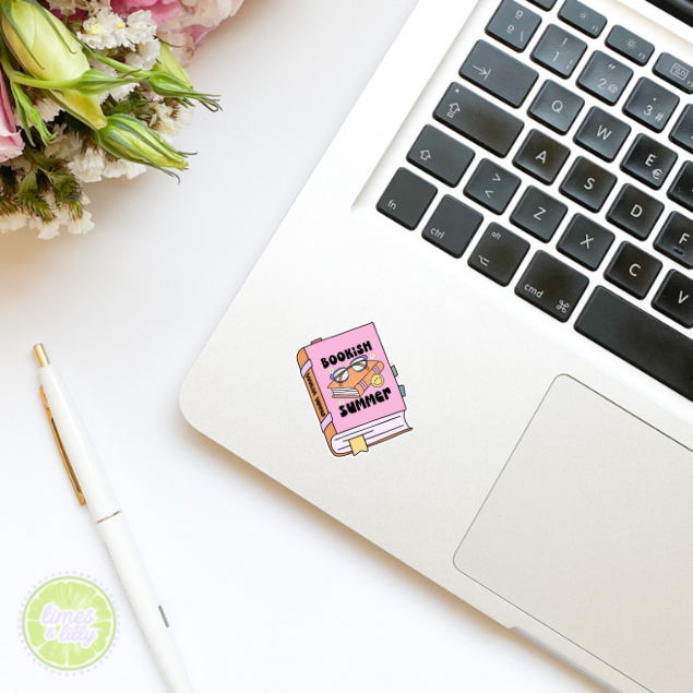 Bookish Summer Book Pink Vinyl Sticker