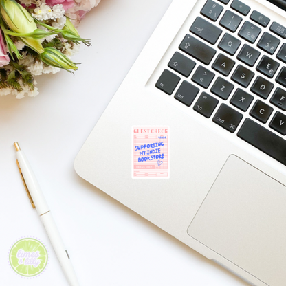 Guest Check Supporting My Indie Bookstore Vinyl Sticker