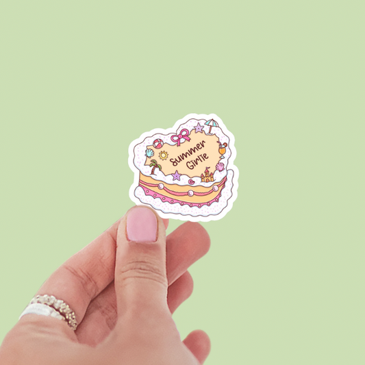 Summer Girlie Coquette Vintage Cake Vinyl Sticker