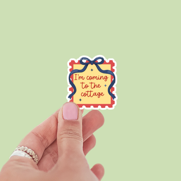 I’m Coming to the Cottage Postage Stamp Heated Rivalry Vinyl Sticker
