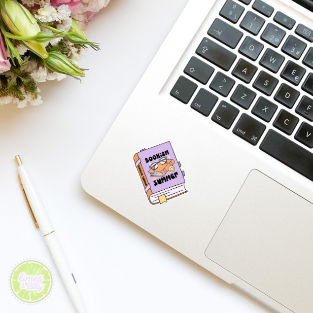 Bookish Summer Book Purple Vinyl Sticker