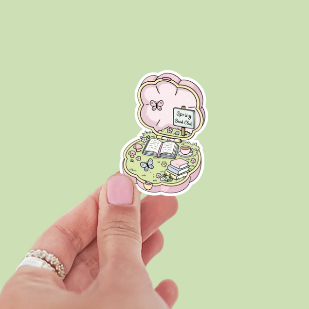 Spring Book Club Pocket Doll Vinyl Sticker
