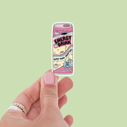 Bookish Energy Drink Cute Vinyl Sticker