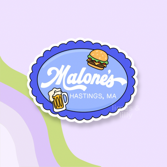 Malone’s Hastings Bar MA Hockey Romance Vinyl Sticker