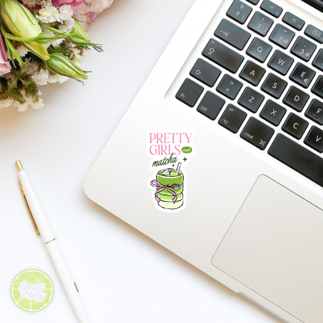 Pretty Girls Drink Matcha Vinyl Sticker