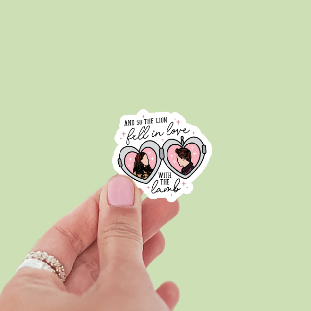 And So the Lion Fell in Love With the Lamb Vinyl Sticker