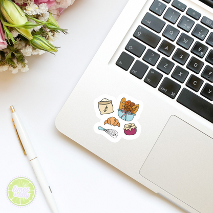 Cute Baking Doodles Vinyl Sticker