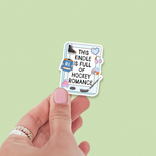 This Kindle Is Full of Hockey Romance Vinyl Sticker