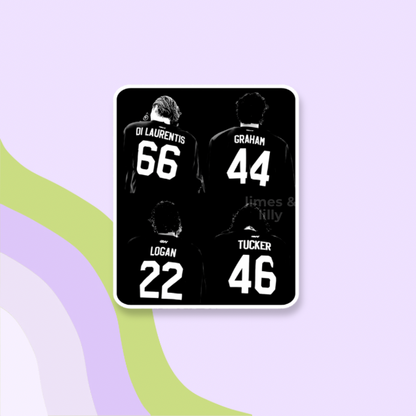 Off Campus Players Hockey Jerseys Vinyl Sticker