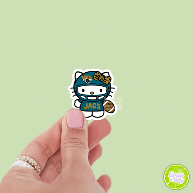 Jacksonville Jaguars Kitty Football Vinyl Sticker