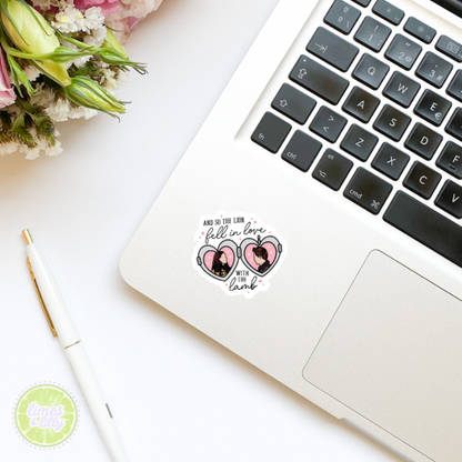 And So the Lion Fell in Love With the Lamb Vinyl Sticker