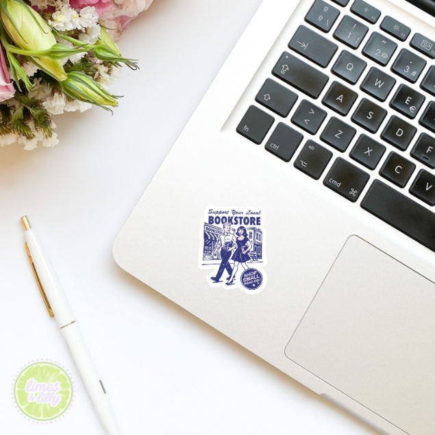 Support Your Local Bookstore Retro Vinyl Sticker