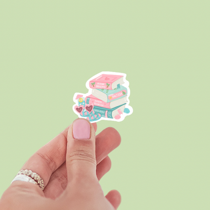 Summer Vibes Book Stack Vinyl Sticker