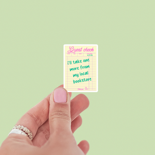 Guest Check Take One From Local Bookstore Yellow Vinyl Sticker