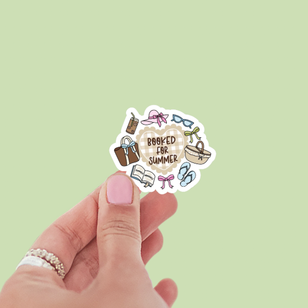Booked for Summer Cute Collage Vinyl Sticker