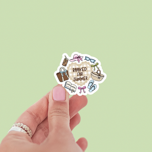 Booked for Summer Cute Collage Vinyl Sticker