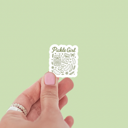 Pickle Girl Preppy Coquette Vinyl Sticker