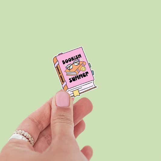 Bookish Summer Book Pink Vinyl Sticker