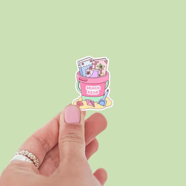 Beach Read Sand Bucket Summer Vinyl Sticker