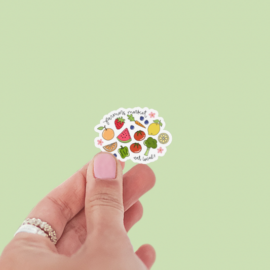 Farmers Market Produce Vinyl Sticker