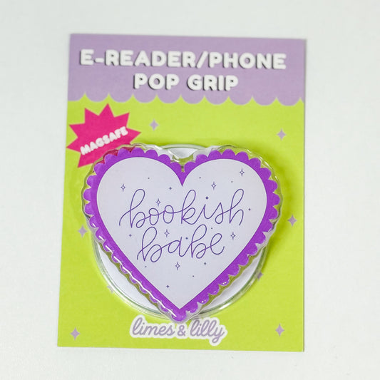 Bookish Babe Purple Heart MagSafe Kindle & Phone Grip