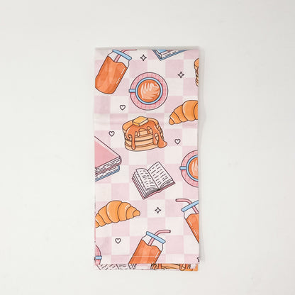 Books and Brunch Tea Towel | Coffee Pancakes Bookish Kitchen Towel