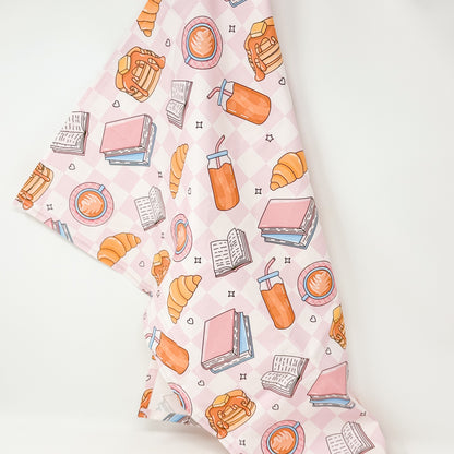 Books and Brunch Tea Towel | Coffee Pancakes Bookish Kitchen Towel
