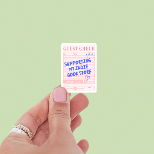 Guest Check Supporting My Indie Bookstore Vinyl Sticker