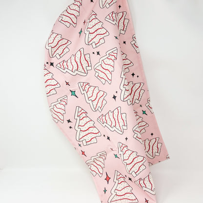 Christmas Tree Cake Tea Towel | Pink Holiday Kitchen Towel