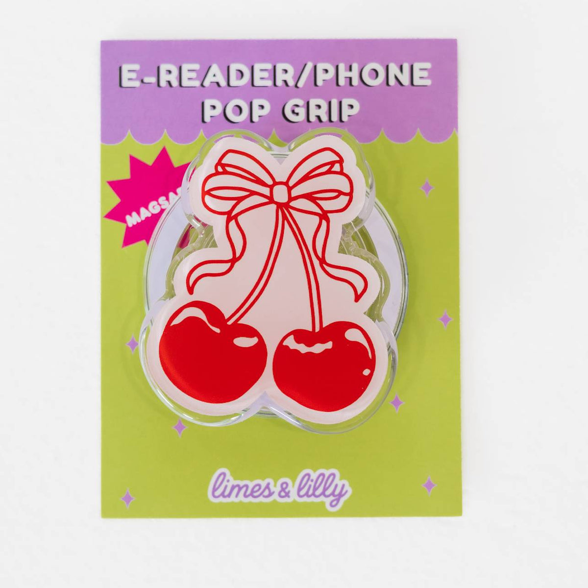 Coquette Cherry Bow MagSafe Kindle & Phone Grip