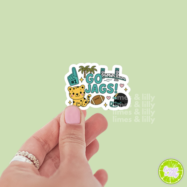 Go Jags! Jacksonville Cute Collage Vinyl Sticker